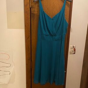 Chic Teal Sleeveless Mini Dress